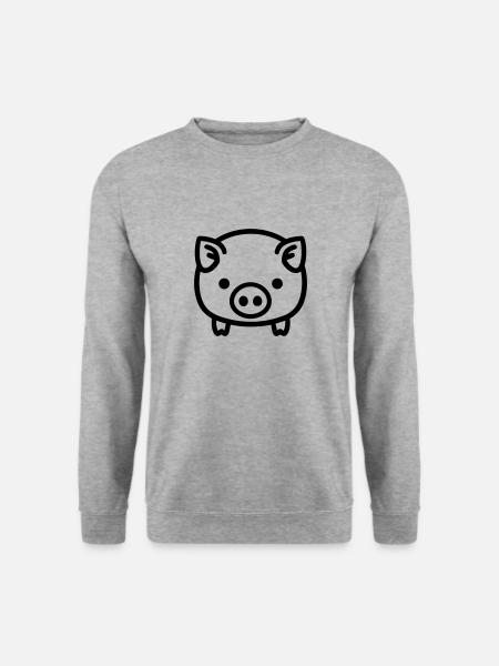 Schwein - Unisex Pullover - Weißgrau meliert