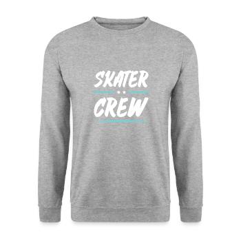 Skater Crew - Unisex Pullover - Weißgrau meliert - Vorne - Alina (178cm) & Michal (187cm)