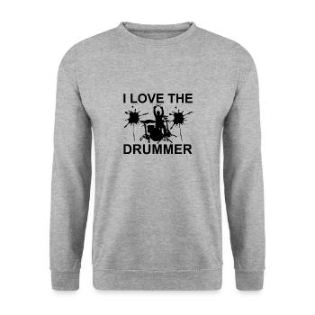 I love the drummer - Unisex Sweatshirt - salt & pepper - Front - Alina (178cm) & Michal (187cm)