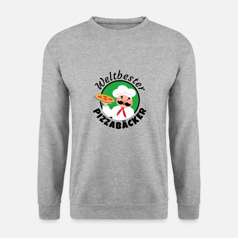 Weltbester Pizzabäcker - Unisex Pullover - Weißgrau meliert