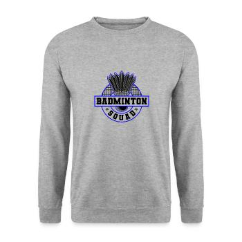 Volant rétro Badminton Squad Hobby Sports - Sweat-shirt Unisexe - gris chiné - Devant - Alina (178cm) & Michal (187cm)