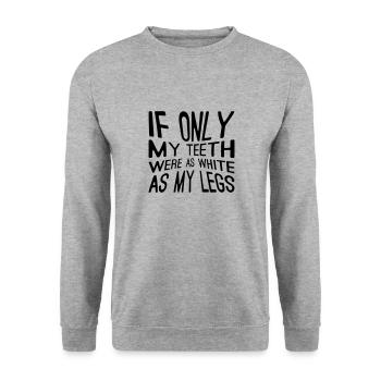 If only my teeth ware as white as my legs - Unisex Pullover - Weißgrau meliert - Vorne - Alina (178cm) & Michal (187cm)