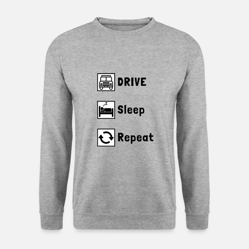 Defender Eat Sleep, Eat Sleep Landy - Unisex Pullover - Weißgrau meliert