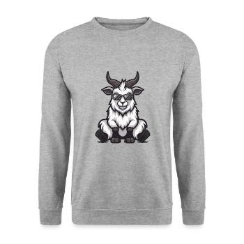 Mountain Goat Cool Comic - Unisex Sweatshirt - salt & pepper - Front - Alina (178cm) & Michal (187cm)