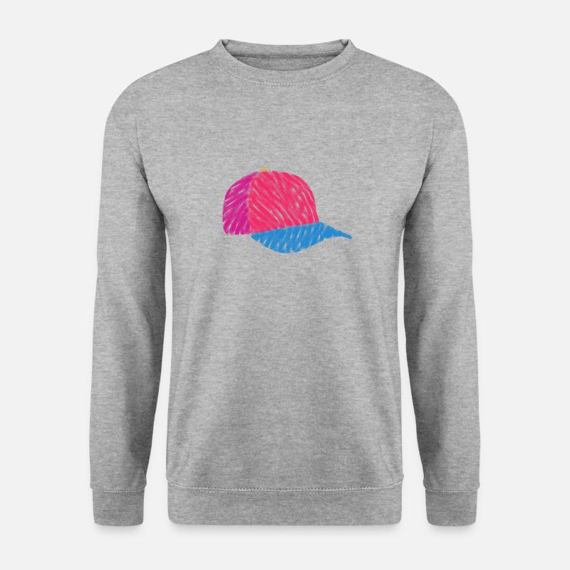 Minimalistische Kappe - Unisex Pullover - Weißgrau meliert