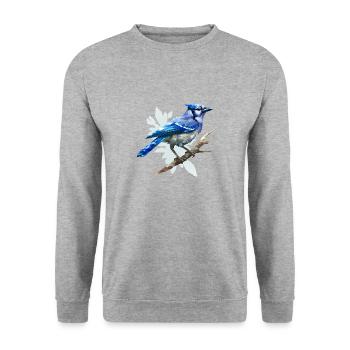 Blue jay bird - Unisex Sweatshirt - salt & pepper - Front - Alina (178cm) & Michal (187cm)