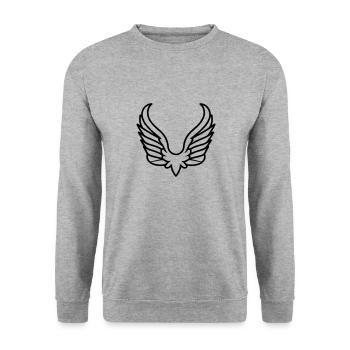 Angel Wings - Unisex Sweatshirt - salt & pepper - Front - Alina (178cm) & Michal (187cm)