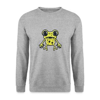 Frog Halloween Comic Funny - Unisex Sweatshirt - salt & pepper - Front - Alina (178cm) & Michal (187cm)