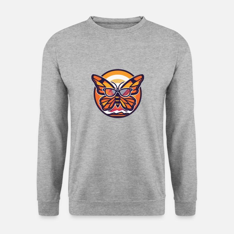 Schmetterling Cool Comic - Unisex Pullover - Weißgrau meliert