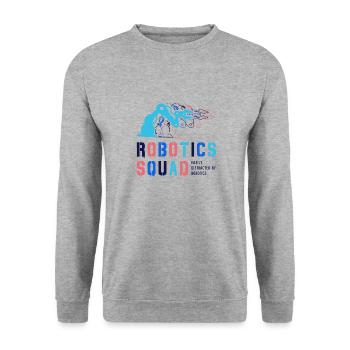 Robotics Squad Mechanic Engineer Student Robot - Unisex Sweatshirt - salt & pepper - Front - Alina (178cm) & Michal (187cm)