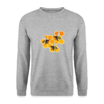 Honey Nids d'abeilles Nature Wildlife - Sweat-shirt Unisexe - gris chiné - Devant - Alina (178cm) & Michal (187cm)