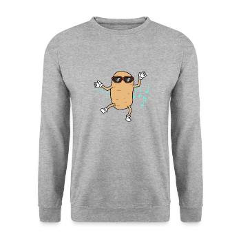 Dancing Potatoe for Hobby Chef Cute Vegetable - Unisex Sweatshirt - salt & pepper - Front - Alina (178cm) & Michal (187cm)