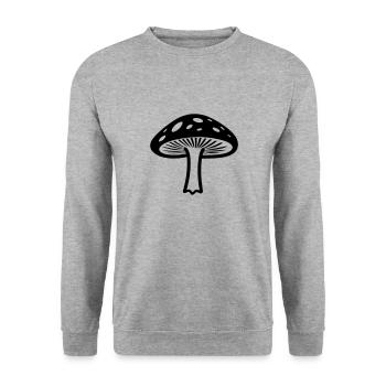 mushroom - Unisex Sweatshirt - salt & pepper - Front - Alina (178cm) & Michal (187cm)