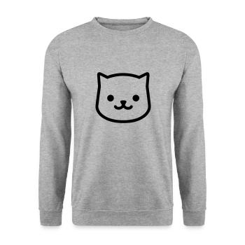 Kätzchen - Unisex Pullover - Weißgrau meliert - Vorne - Alina (178cm) & Michal (187cm)