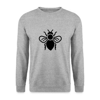 Biene - Unisex Pullover - Weißgrau meliert - Vorne - Alina (178cm) & Michal (187cm)