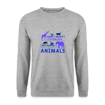 Save Animals Rescue Katzen und Hunde Tierschutz - Unisex Pullover - Weißgrau meliert - Vorne - Alina (178cm) & Michal (187cm)
