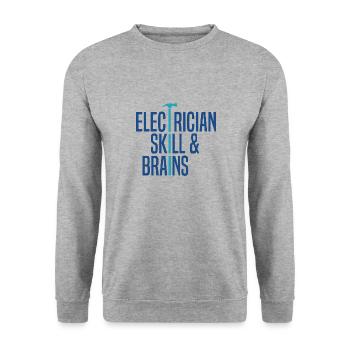 Elektrikerfähigkeiten und Brain Craftsman Voltage - Unisex Pullover - Weißgrau meliert - Vorne - Alina (178cm) & Michal (187cm)