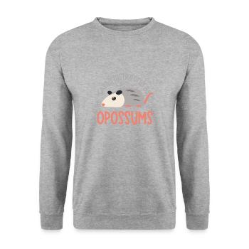 Ablenkt von Opossums Cute Opossum Wildlife - Unisex Pullover - Weißgrau meliert - Vorne - Alina (178cm) & Michal (187cm)