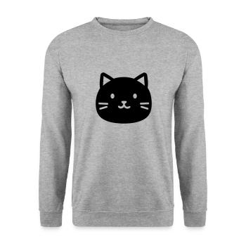 Katze - Unisex Pullover - Weißgrau meliert - Vorne - Alina (178cm) & Michal (187cm)