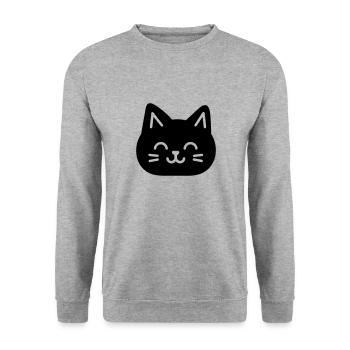 Katze - Unisex Pullover - Weißgrau meliert - Vorne - Alina (178cm) & Michal (187cm)