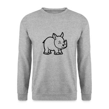 Nashorn - Unisex Pullover - Weißgrau meliert - Vorne - Alina (178cm) & Michal (187cm)