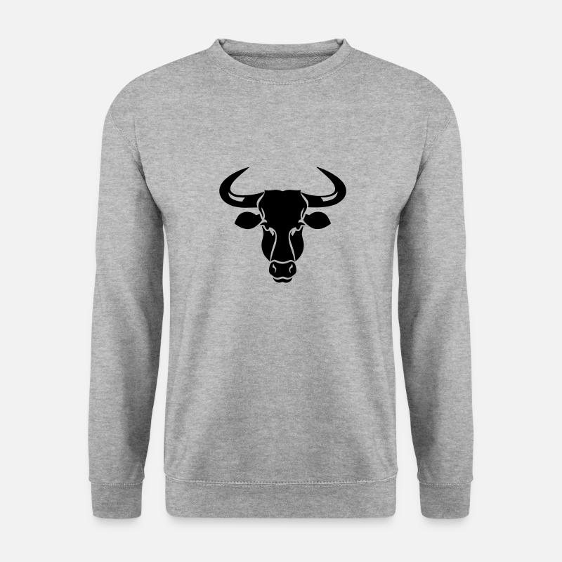 Stier - Unisex Pullover - Weißgrau meliert