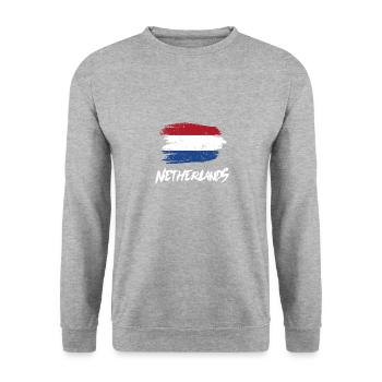 Drapeau des Pays-Bas pour un fan des Pays-Bas - Sweat-shirt Unisexe - gris chiné - Devant - Alina (178cm) & Michal (187cm)