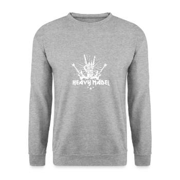 Heavy girl for a heavy metal fan - Unisex Sweatshirt - salt & pepper - Front - Alina (178cm) & Michal (187cm)