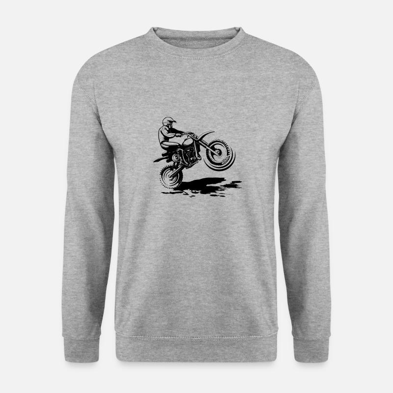 Motorcross Enduro - Unisex Pullover - Weißgrau meliert