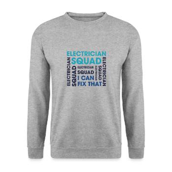 Elektriker Squad Voltage Electro Worker - Unisex Pullover - Weißgrau meliert - Vorne - Alina (178cm) & Michal (187cm)
