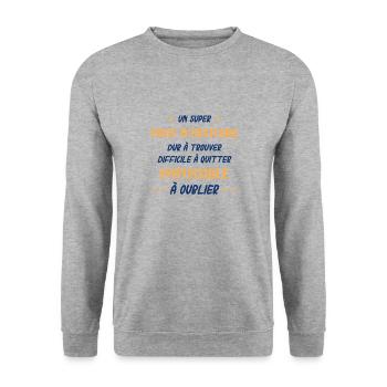 Un super prof d'histoire - Sweat-shirt Unisexe - gris chiné - Devant - Alina (178cm) & Michal (187cm)