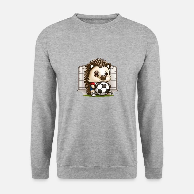 Igel Fußball - Unisex Pullover - Weißgrau meliert