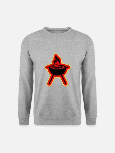 Steak Grill - Unisex Pullover - Weißgrau meliert