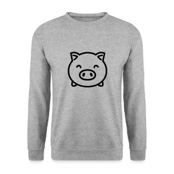 pig - Unisex Sweatshirt - salt & pepper - Front - Alina (178cm) & Michal (187cm)