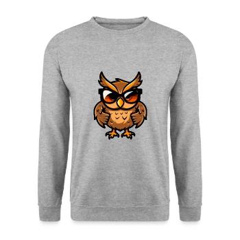 owl animal - Unisex Sweatshirt - salt & pepper - Front - Alina (178cm) & Michal (187cm)