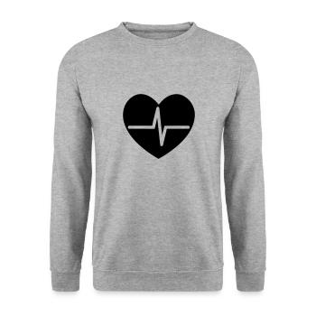 battement de coeur - Sweat-shirt Unisexe - gris chiné - Devant - Alina (178cm) & Michal (187cm)