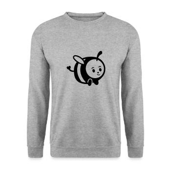 Bee - Unisex Sweatshirt - salt & pepper - Front - Alina (178cm) & Michal (187cm)