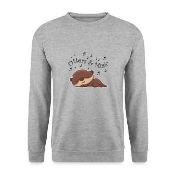 Loutres et notes de musique Clef de musicien Cute - Sweat-shirt Unisexe - gris chiné - Devant - Alina (178cm) & Michal (187cm)