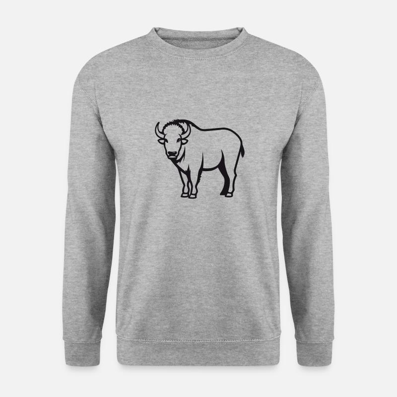 Büffel - Unisex Pullover - Weißgrau meliert
