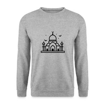 Moschee - Unisex Pullover - Weißgrau meliert - Vorne - Alina (178cm) & Michal (187cm)