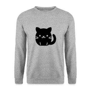 Katze - Unisex Pullover - Weißgrau meliert - Vorne - Alina (178cm) & Michal (187cm)