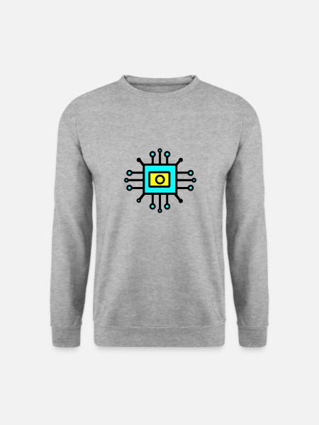 Chip Digital Computer Sensor - Unisex Sweatshirt - salt & pepper