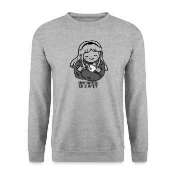 Savvy Investor: ROI Is My BFF - Unisex Sweatshirt - salt & pepper - Front - Alina (178cm) & Michal (187cm)