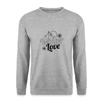 Winter Love Snow Holiday Cozy Winter Time - Unisex Sweatshirt - salt & pepper - Front - Alina (178cm) & Michal (187cm)