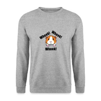 Ironie du sort : le cochon d'Inde rongeur couine - Sweat-shirt Unisexe - gris chiné - Devant - Alina (178cm) & Michal (187cm)