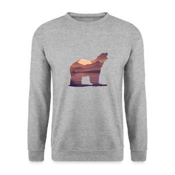 Bear - Unisex Sweatshirt - salt & pepper - Front - Alina (178cm) & Michal (187cm)