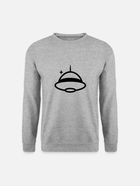 fliegende Untertasse - Unisex Pullover - Weißgrau meliert