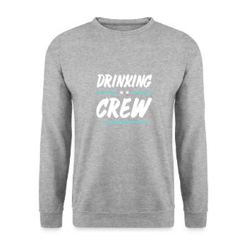 Drinking Crew - Unisex Pullover - Weißgrau meliert - Vorne - Alina (178cm) & Michal (187cm)