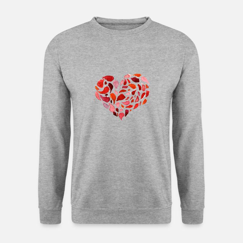 Herz Kunst - Unisex Pullover - Weißgrau meliert