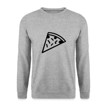 Pizza slice - Unisex Sweatshirt - salt & pepper - Front - Alina (178cm) & Michal (187cm)